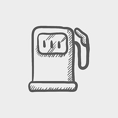 Image showing Gasoline pump sketch icon