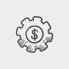Image showing Money gear sketch icon
