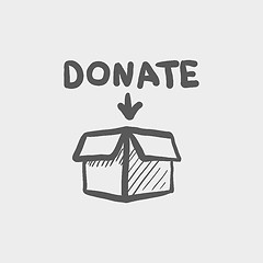 Image showing Donation box sketch icon