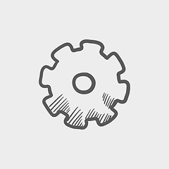 Image showing Gear sketch icon