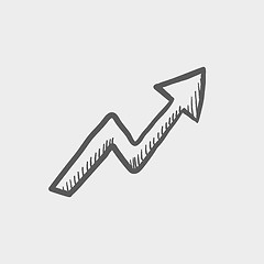 Image showing Lightning arrow upward sketch icon