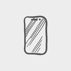 Image showing Mobile phone sketch icon