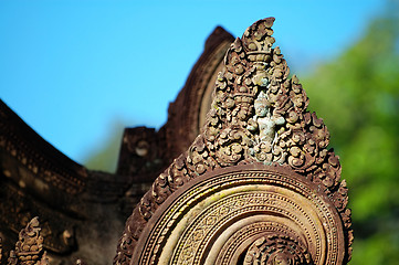 Image showing Carving of gopura at Banteay Sreiz, Cambodia