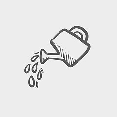 Image showing Watering can sketch icon