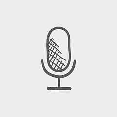 Image showing Retro microphone sketch icon