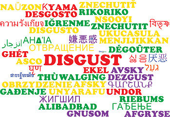 Image showing Disgust multilanguage wordcloud background concept