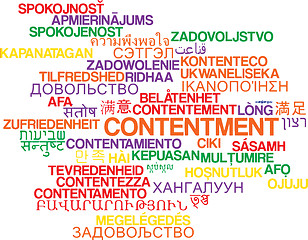 Image showing Contentment multilanguage wordcloud background concept