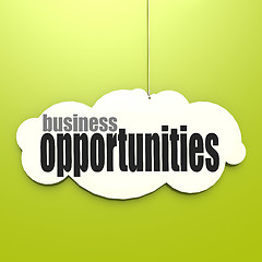 Image showing White cloud with business opportunities