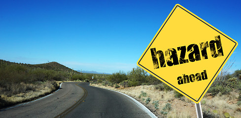 Image showing Hazard ahead sign