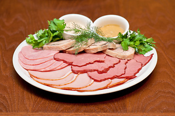 Image showing meat, ham and sauce