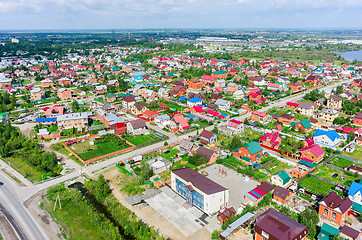 Image showing Aerial view of houses on housing estates. Tyumen