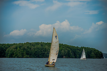 Image showing sail boat on large lake