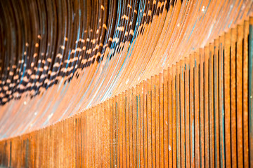 Image showing arrayed metal fence curved forms