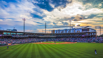 Image showing charlotte north carolina city skyline from bbt ballpark