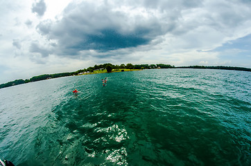 Image showing relaxing on lake keowee in sout carolina