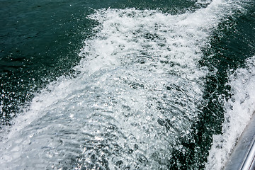 Image showing wake waves from boat on lake