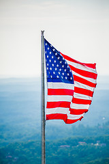 Image showing chimney rock and american flag