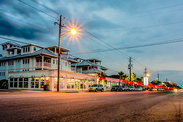 Image showing tybee island town center streets at sunset