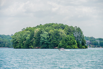 Image showing relaxing on lake keowee in sout carolina