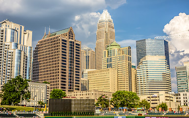 Image showing charlotte north carolina city skyline from bbt ballpark