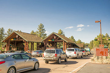 Image showing Grand Canyon National Park Entrance Gate in spring Time. Grand C