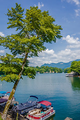 Image showing lake lure and chimney rock landscapes