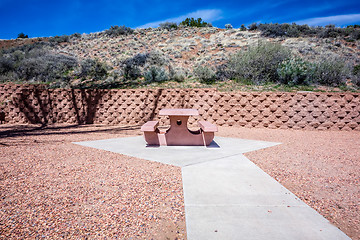 Image showing arizona state rest area scenery off interstate 40