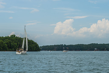 Image showing sail boat on large lake