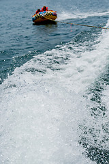 Image showing water tubing on a lake