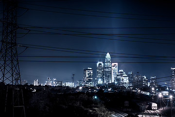 Image showing charlotte north carolina skyline at night