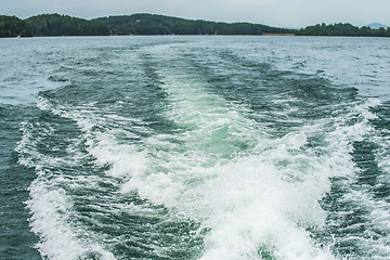 Image showing wake from a boat on lake