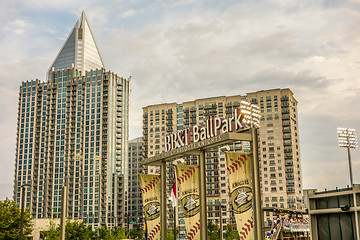 Image showing charlotte north carolina city skyline from bbt ballpark