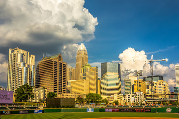 Image showing charlotte north carolina city skyline from bbt ballpark