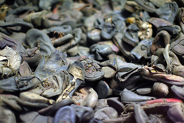 Image showing Pilee of shoes, kept by the Nazis after murdering their victims 