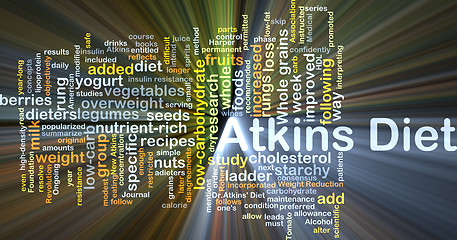 Image showing Atkins diet background concept glowing