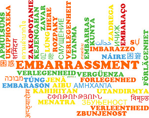 Image showing Embarrassment multilanguage wordcloud background concept