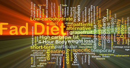 Image showing Fad diet background concept glowing