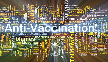 Image showing Anti-vaccination background concept glowing