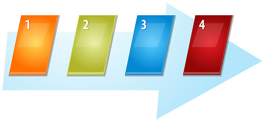 Image showing Four Blank business diagram slanted sequence illustration