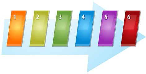 Image showing Six Blank business diagram slanted sequence illustration