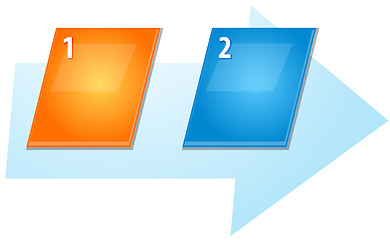 Image showing Two Blank business diagram slanted sequence illustration