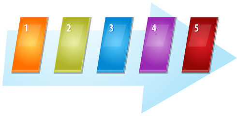 Image showing Five Blank business diagram slanted sequence illustration