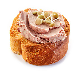 Image showing toasted bread with meat pate