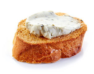 Image showing toasted bread with cream cheese