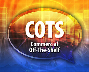 Image showing COTS acronym definition speech bubble illustration