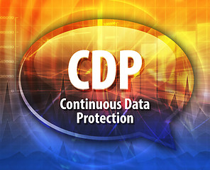 Image showing CDP acronym definition speech bubble illustration