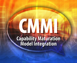 Image showing CMMI acronym definition speech bubble illustration