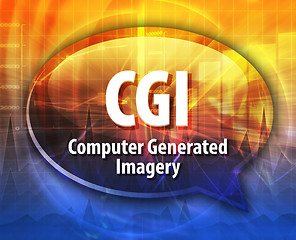 Image showing CGI acronym definition speech bubble illustration