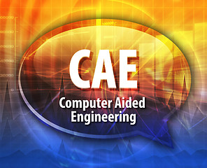 Image showing CAE acronym definition speech bubble illustration