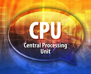 Image showing CPU acronym definition speech bubble illustration